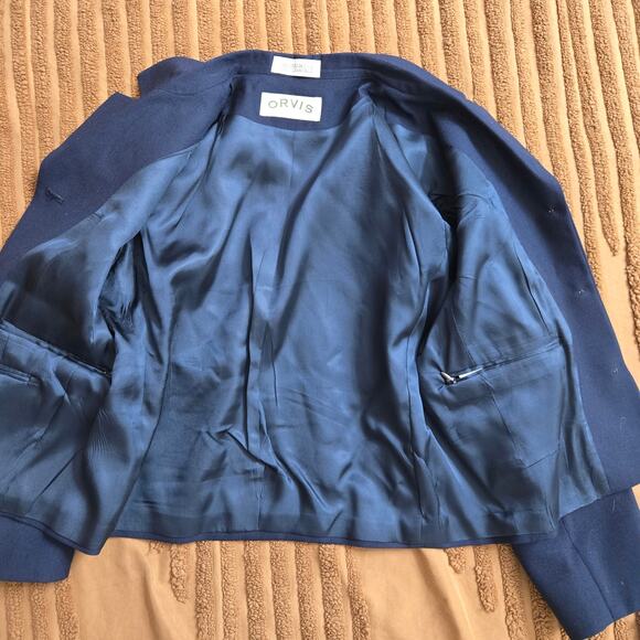 Orvis Womens USA Tailored Classic Old Money Minimalist Navy Wool Blend Blazer 4P - Picture 7 of 11